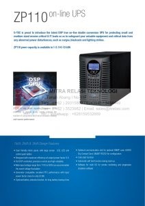 UPS Gtec ZP110, GTEC ZP110 1KVA LCD True On line UPS, Percayakan Kebutuhan Bisnis dan IT Perusahaan Anda kepada ITRELASI.COM