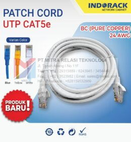 indorack patch cord utp cat5e c55b/w/y, Indorack Patch Cord UTP CAT5e C55B/W/Y, Percayakan Kebutuhan Bisnis dan IT Perusahaan Anda kepada ITRELASI.COM