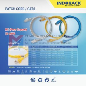 indorack patch cord utp cat6 c610b/w/y, Indorack Patch Cord UTP CAT6 C610B/W/Y, Percayakan Kebutuhan Bisnis dan IT Perusahaan Anda kepada ITRELASI.COM